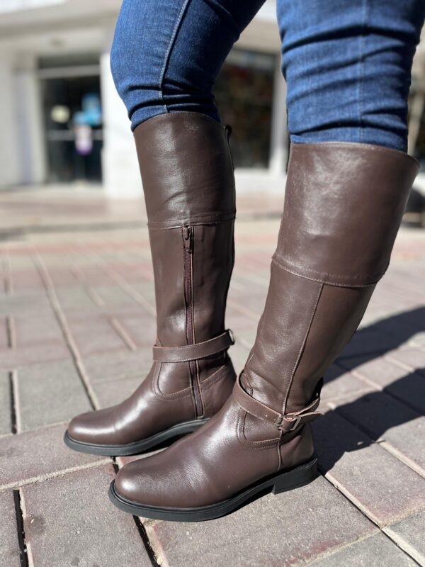 Bota de montar cuero color chocolate Águila