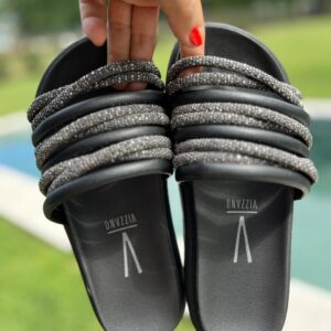 Chancla Vizzano Brillo Negro